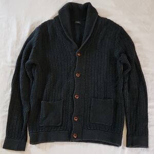 Men's Black J Crew Shawl Collar Cardigan Size Medium